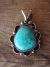 Native American Jewelry Nickel Silver Turquoise Pendant by Jackie Cleveland!