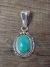 Navajo Sterling Silver Turquoise Pendant Signed Samuel Yellowhair