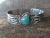 Navajo Indian Nickel Silver Turquoise Bracelet by Jackie Cleveland