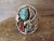 Navajo Indian Sterling Silver Turquoise & Coral Eagle  Ring by Saunders - Size 13