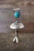 Navajo Indian Sterling Silver Turquoise Squash Blossom Pendant - M. Smith