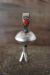 Navajo Indian Sterling Silver Coral Squash Blossom Pendant - M. Smith