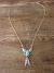 Navajo Sterling Silver Turquoise Feather Link Necklace by Rita Largo