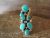 Navajo Indian Sterling Silver Cluster Turquoise Ring  by Begay - Size 7