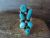 Navajo Indian Sterling Silver Cluster Turquoise Ring  by Begay - Size 7