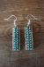 Navajo Indian Sterling Silver Petite Point Turquoise Earrings - Sharon Hustito