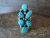 Navajo Indian Sterling Silver Cluster Turquoise Ring  by Begay - Size 9