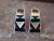 Zuni Sterling Silver Onyx Multistone Inlay Post Earrings - Othole