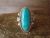 Navajo Indian Sterling Silver Feather Turquoise Ring by Saunders - Size 6