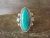 Navajo Indian Sterling Silver Feather Turquoise Ring by Saunders - Size 6