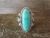 Navajo Indian Sterling Silver Feather Turquoise Ring by Saunders - Size 6.5