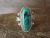 Navajo Indian Sterling Silver Feather Turquoise Ring by Saunders - Size 7