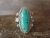 Navajo Indian Sterling Silver Feather Turquoise Ring by Saunders - Size 7