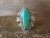 Navajo Indian Sterling Silver Feather Turquoise Ring by Saunders - Size 7