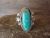 Navajo Indian Sterling Silver Feather Turquoise Ring by Saunders - Size 8