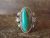 Navajo Indian Sterling Silver Feather Turquoise Ring by Saunders - Size 9.5