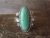 Navajo Indian Sterling Silver Feather Turquoise Ring by Saunders - Size 10