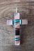 Zuni Indian Sterling Silver Inlay Cross Pendant 