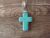 Navajo Indian Nickel Silver Turquoise Cross Pendant - Bobby Cleveland