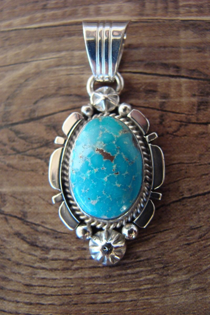 Vintage Daniel Benally Sterling Silver Turquoise selling Pendant