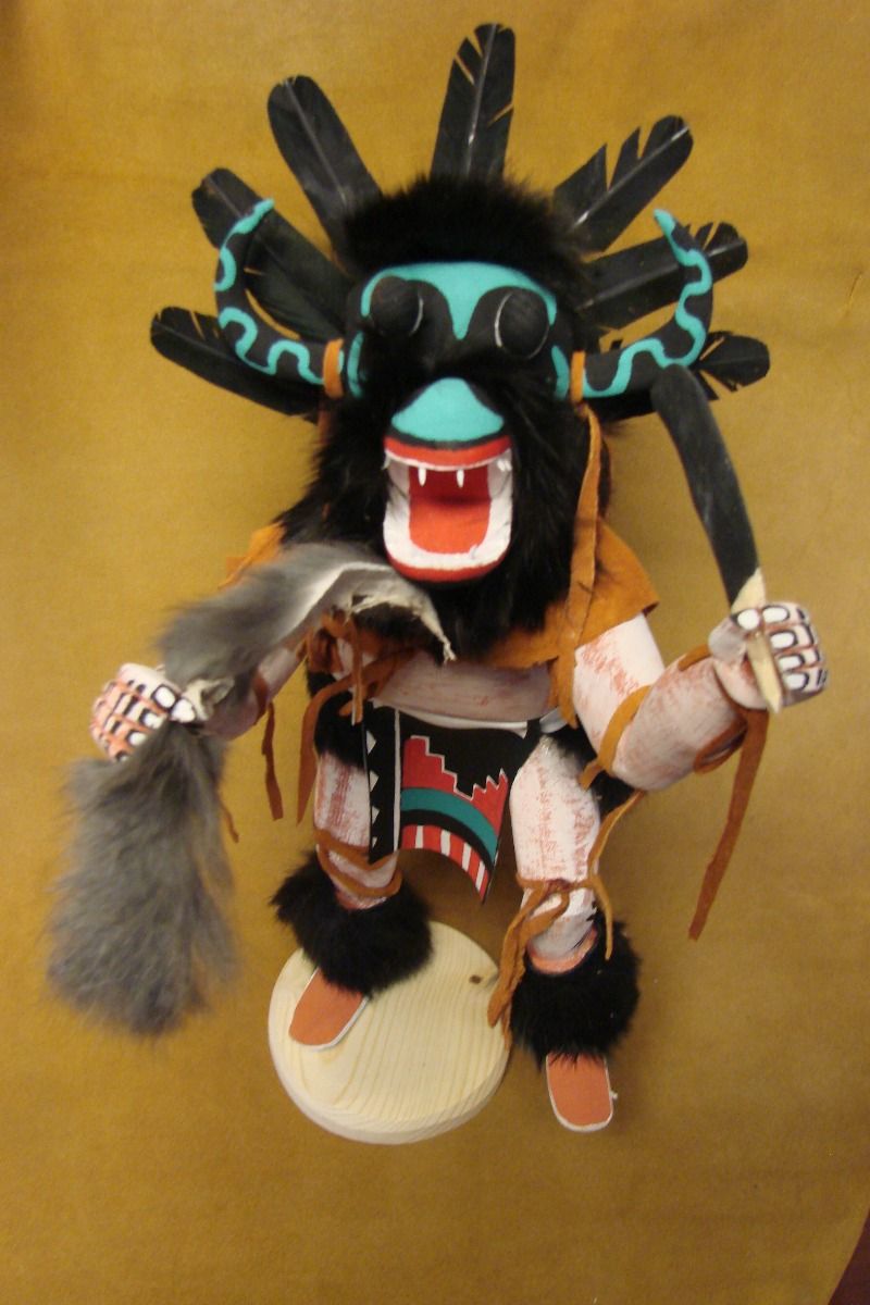 Cool Signed 2024 Kachina Navajo Native American wolf doll