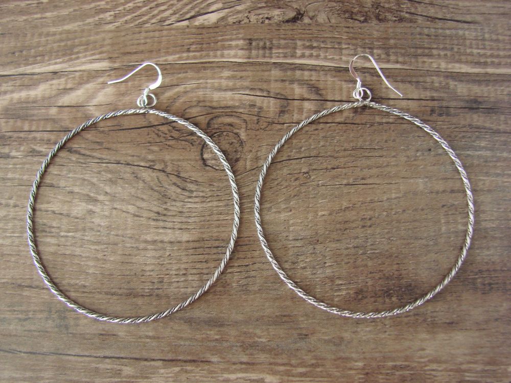 Handmade Sterling Silver Twisted Wire outlet Earrings