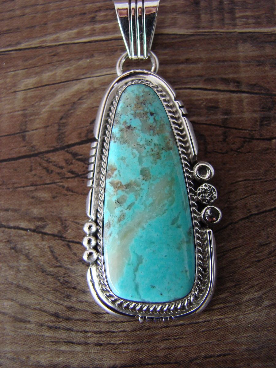 Vintage Daniel Benally Sterling Silver offers Turquoise Pendant