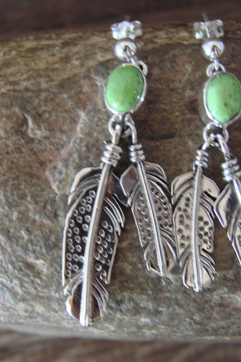 Native American Sterling shops and Gaspeite Earrings