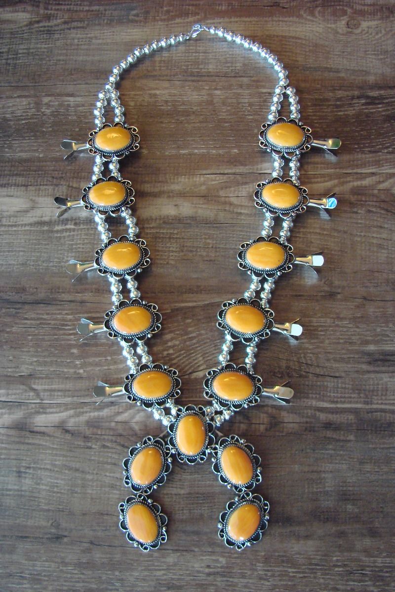 yellow squash blossom necklace