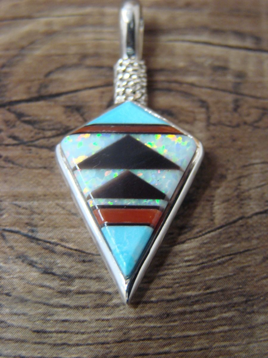 Silver Arrowhead Pendant Onyx on sale & Opal